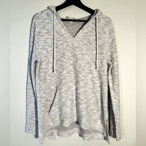 Loft Lounge Pullover Grey & White Hoodie Lounge Sweater Size M